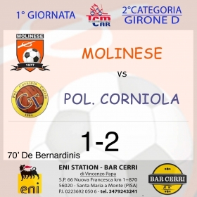 1° Giornata                                            Girone D - Asd MOLINESE sito ufficiale   
